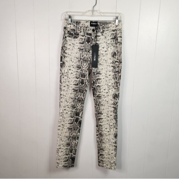 The People Vs Snakeskin Low Rise Jeans Rascal New NWT Size 8 Animal Print Skinny - Picture 2 of 10